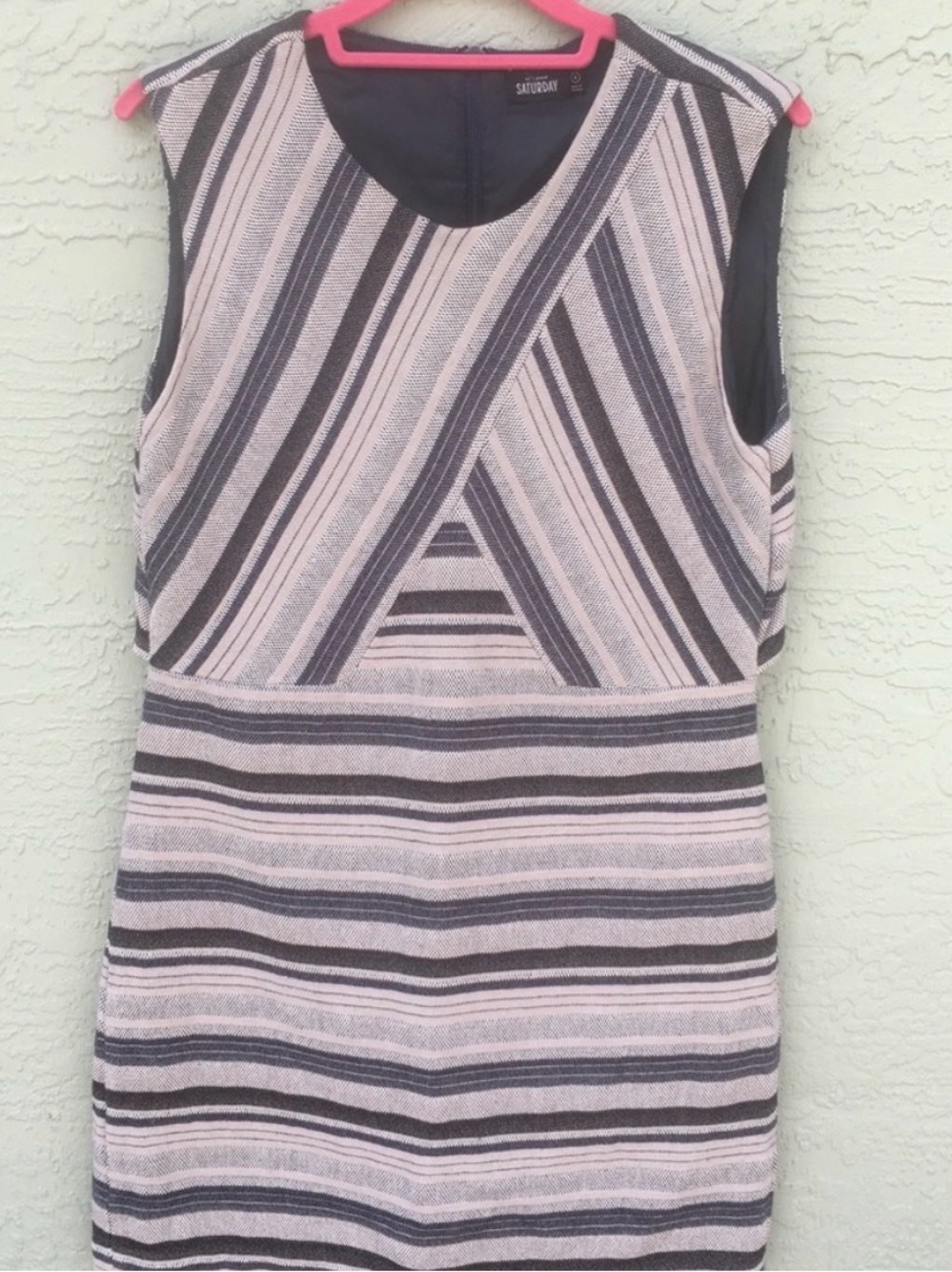 kate spade Pink and Black Striped Sleeveless Tunic Dress